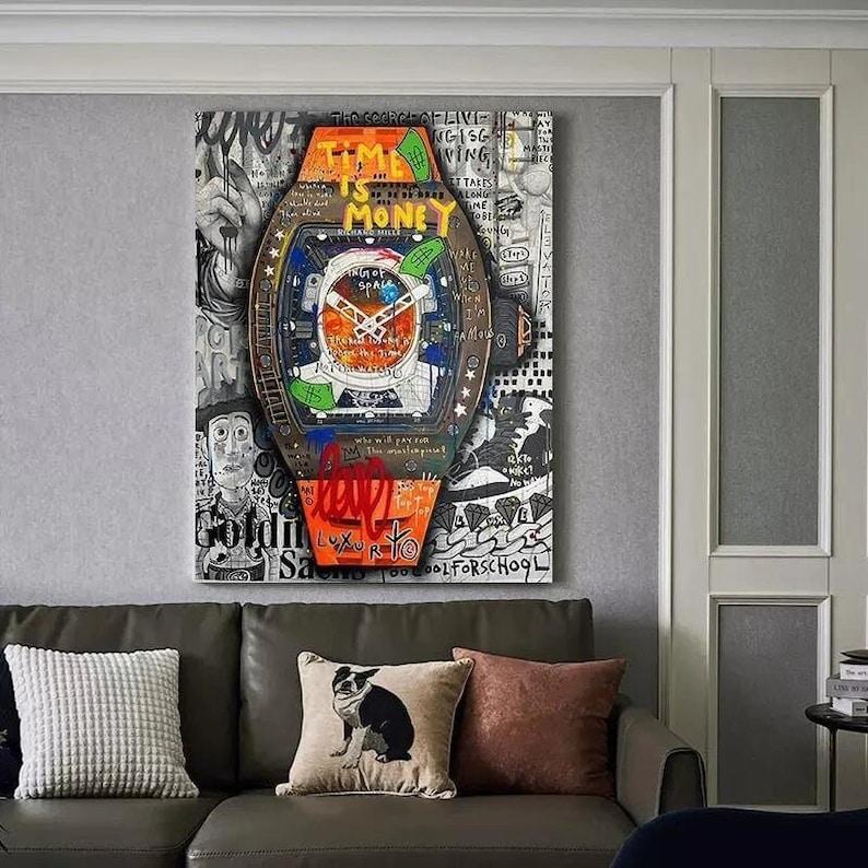 Time is Money Inspirational Pop Art Print - Stylish Wall Decor for Any Room