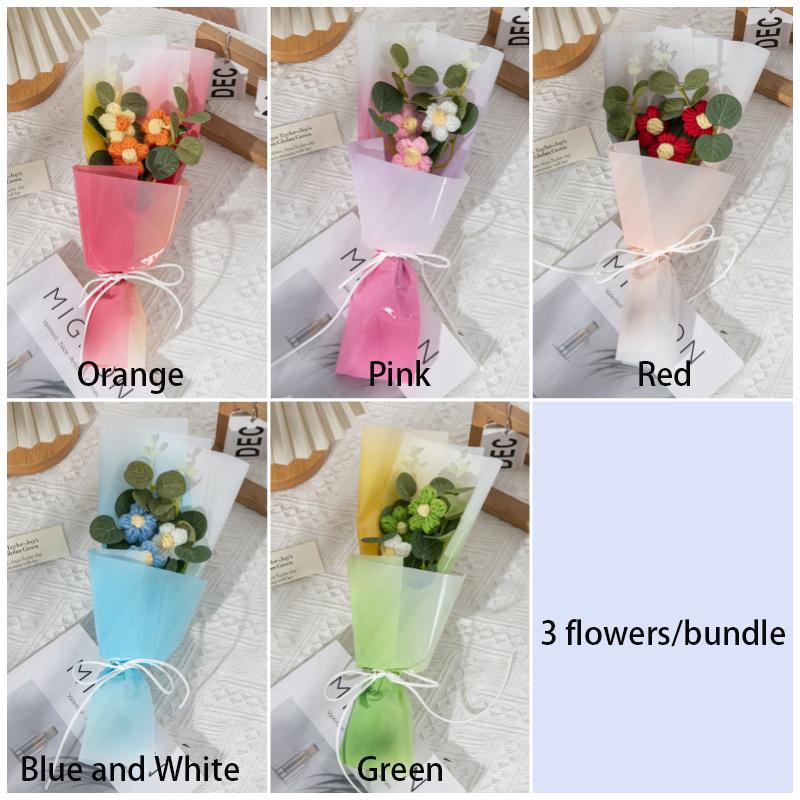 Artificial Flower Bouquet with Gift Bag, Faux Flower Bouquet, Decoration Supplies for Home Living Room Bedroom Dining Room Wedding Party