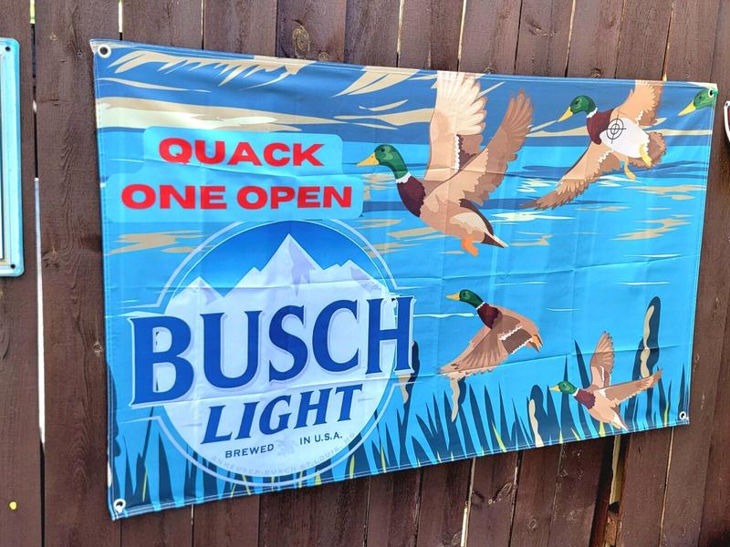 Busch Light Quack One Open Banner Flag 3x5 feet for Room Decor