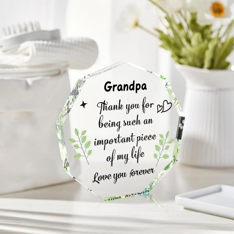 Christmas Gifts for grandpa, Christmas gift ideas, room decor of Acrylic ornament, Irregular Shaped Acrylic Plaque, 2024-2025 new year gift,Creative Gift for Dad, Home Decoration