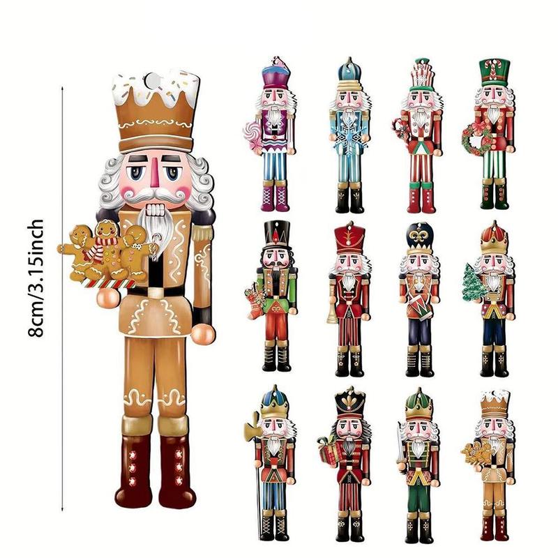 Wooden Nutcracker Design Hanging Ornament, 36pcs Christmas Themed Hanging Decoration, Pendant for Home Party Festival