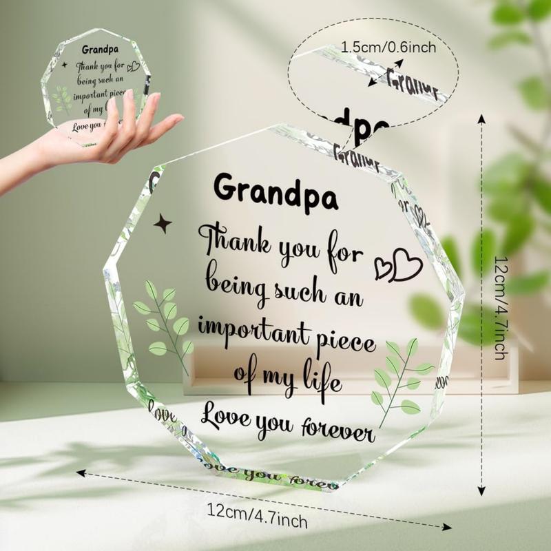 Christmas Gifts for grandpa, Christmas gift ideas, room decor of Acrylic ornament, Irregular Shaped Acrylic Plaque, 2024-2025 new year gift,Creative Gift for Dad, Home Decoration