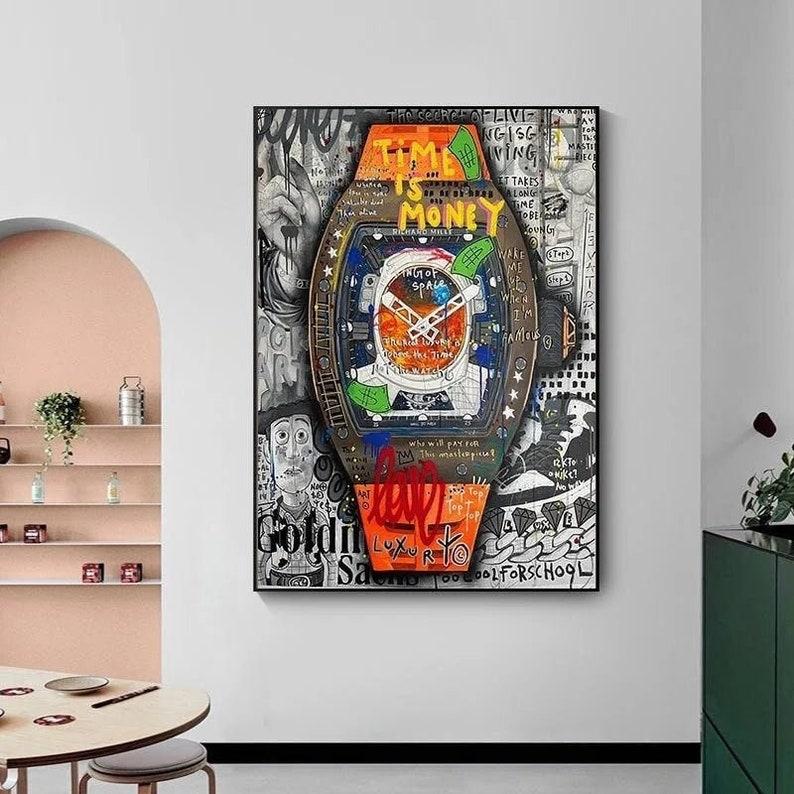 Time is Money Inspirational Pop Art Print - Stylish Wall Decor for Any Room