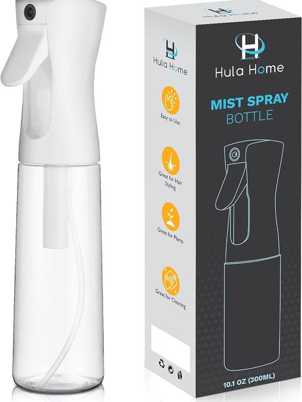 Continuous Spray Bottle for Hair (10.1oz 300ml) Mist Empty Ultra Fine Plastic Water Sprayer – For Hairstyling, Cleaning, Salons, Plants Light Pet