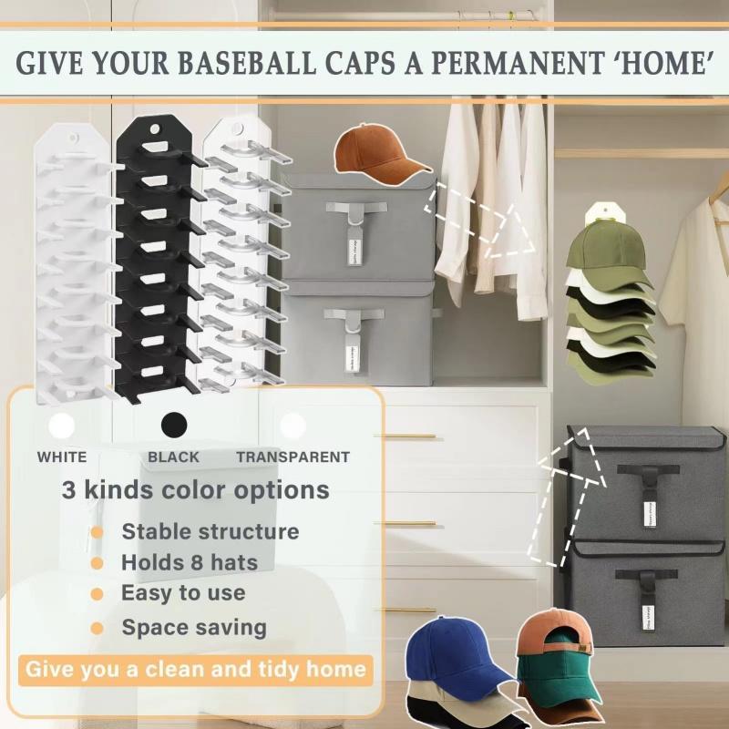 Wall Mounted Hat Storage Rack, Hat Display Rack, Hat Organizer, Hat Storage Organizer, Home Organizer for Bedroom, Living Room, Office