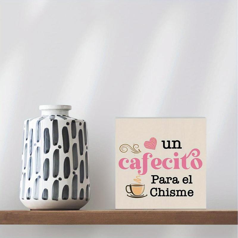 Coffee Farmhouse Signs Plaque, 1 Count PVC Spanish Kitchen Home Decoration for Coffee Lovers Coffee Station Bar