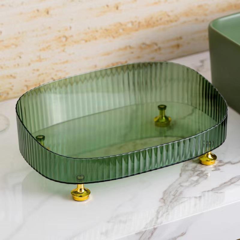 Multi-functional Storage Box, Modern Luxury Style Clear Storage Tray, Home Organizer for Living Room Bedroom Bathroom