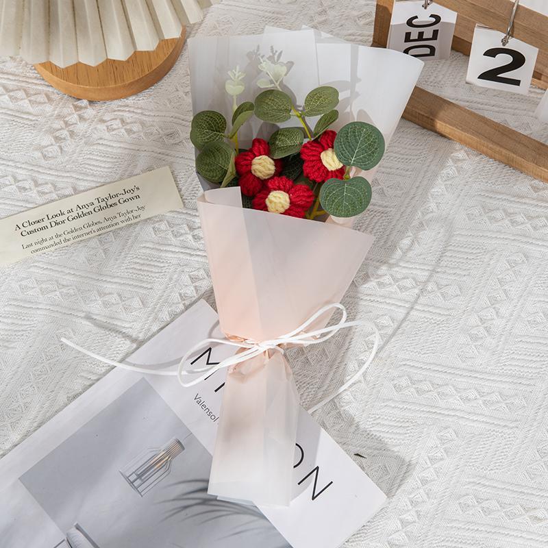 Artificial Flower Bouquet with Gift Bag, Faux Flower Bouquet, Decoration Supplies for Home Living Room Bedroom Dining Room Wedding Party