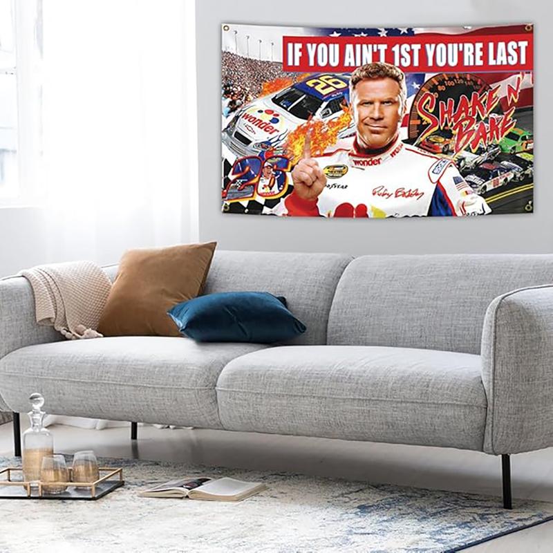 If You Ain't 1st First You're Las 3x5Ft Flag Tapestry for Talladega Nights Ricky Bobby Tapestry for Man Cave College Dorm Room Funny Cool Banner Decor