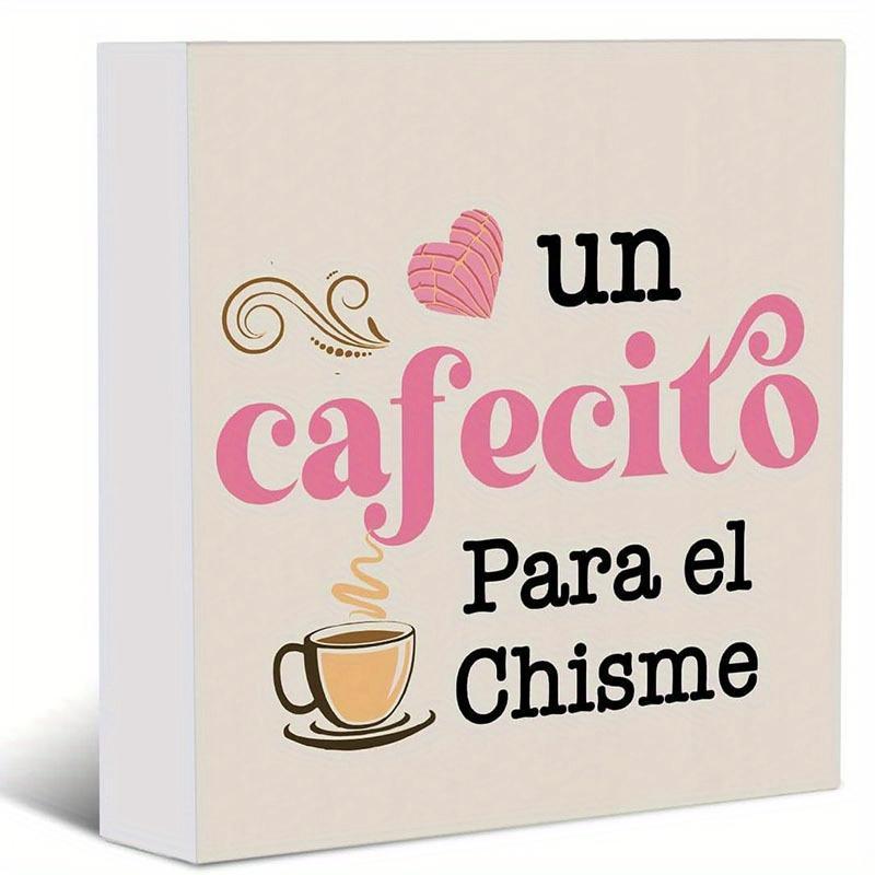 Coffee Farmhouse Signs Plaque, 1 Count PVC Spanish Kitchen Home Decoration for Coffee Lovers Coffee Station Bar