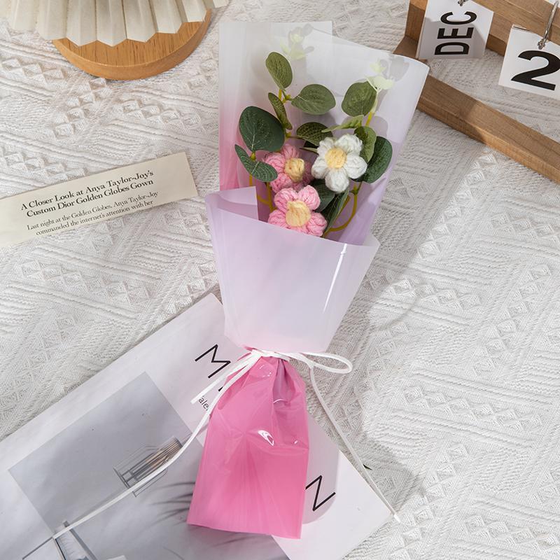 Artificial Flower Bouquet with Gift Bag, Faux Flower Bouquet, Decoration Supplies for Home Living Room Bedroom Dining Room Wedding Party