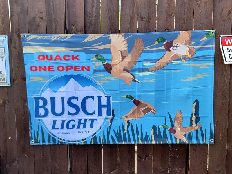 Busch Light Quack One Open Banner Flag 3x5 feet for Room Decor