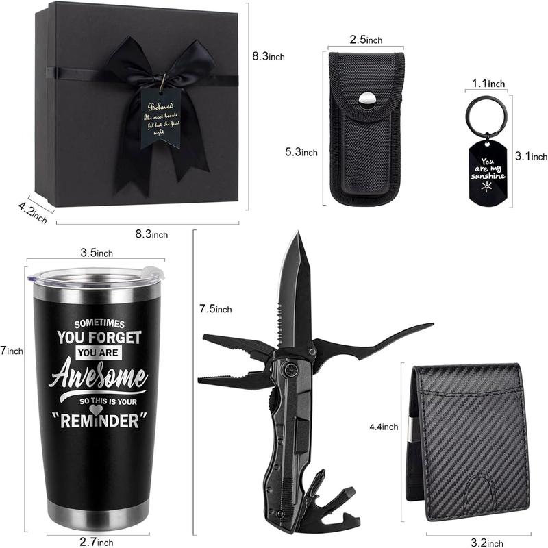 Birthday Gifts for Men Funny Christmas Gifts Baskets for Him Father's Day for Dad Anniversary Who Have Everything for Husband, Boyfriend, Brother, Son, Grandpa Tumbler Multitool Gift Set