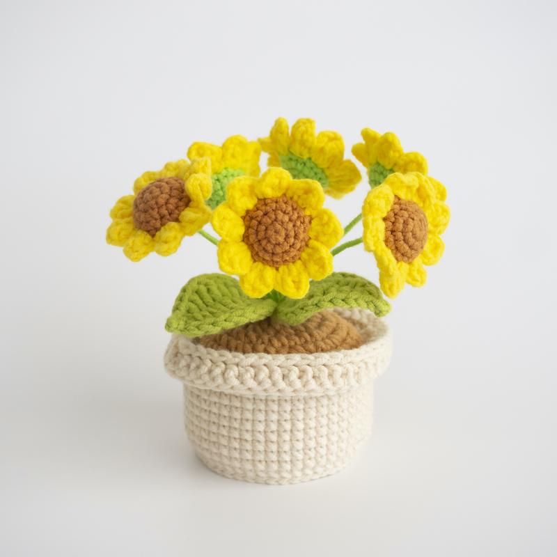 Crochet sunflower decor, handmade sunflower decor, sunflower decor, sunflower home decor, sunflower desk decor, amigurumi sunflower decor