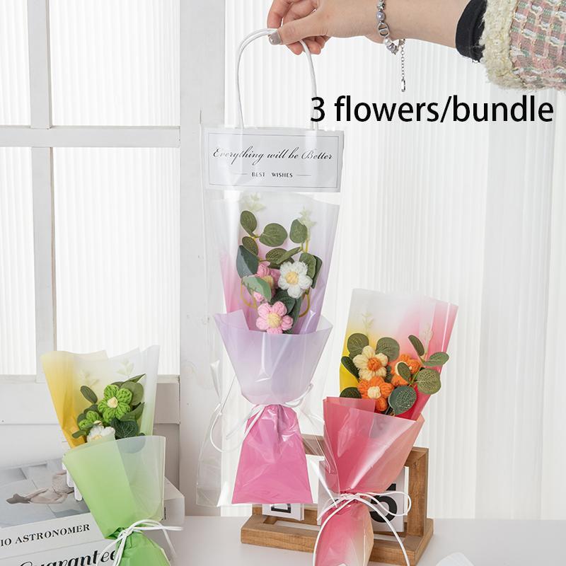 Artificial Flower Bouquet with Gift Bag, Faux Flower Bouquet, Decoration Supplies for Home Living Room Bedroom Dining Room Wedding Party