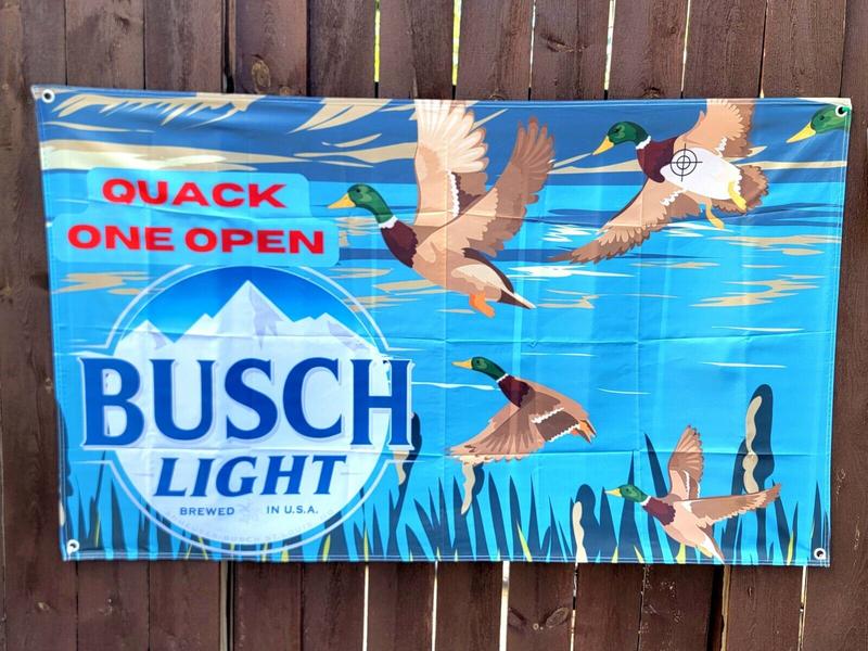 Busch Light Quack One Open Banner Flag 3x5 feet for Room Decor