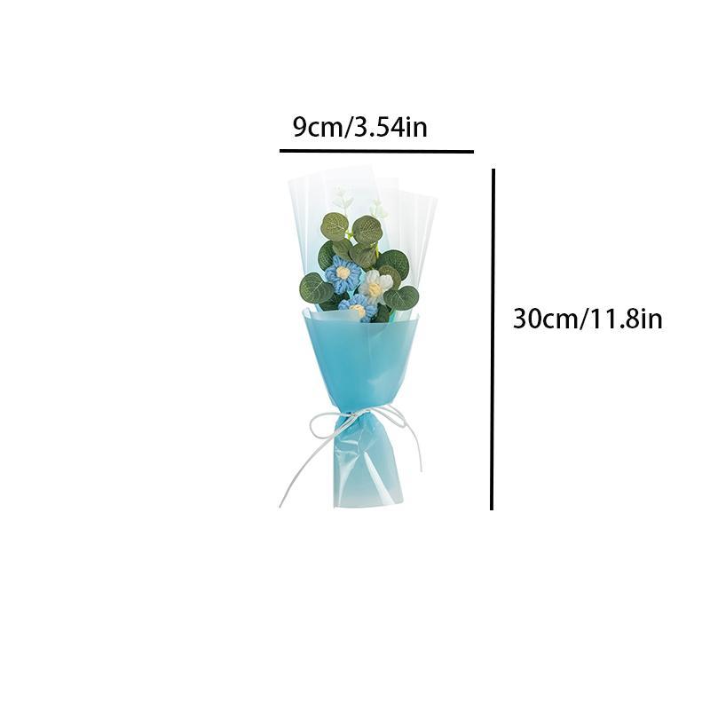 Artificial Flower Bouquet with Gift Bag, Faux Flower Bouquet, Decoration Supplies for Home Living Room Bedroom Dining Room Wedding Party