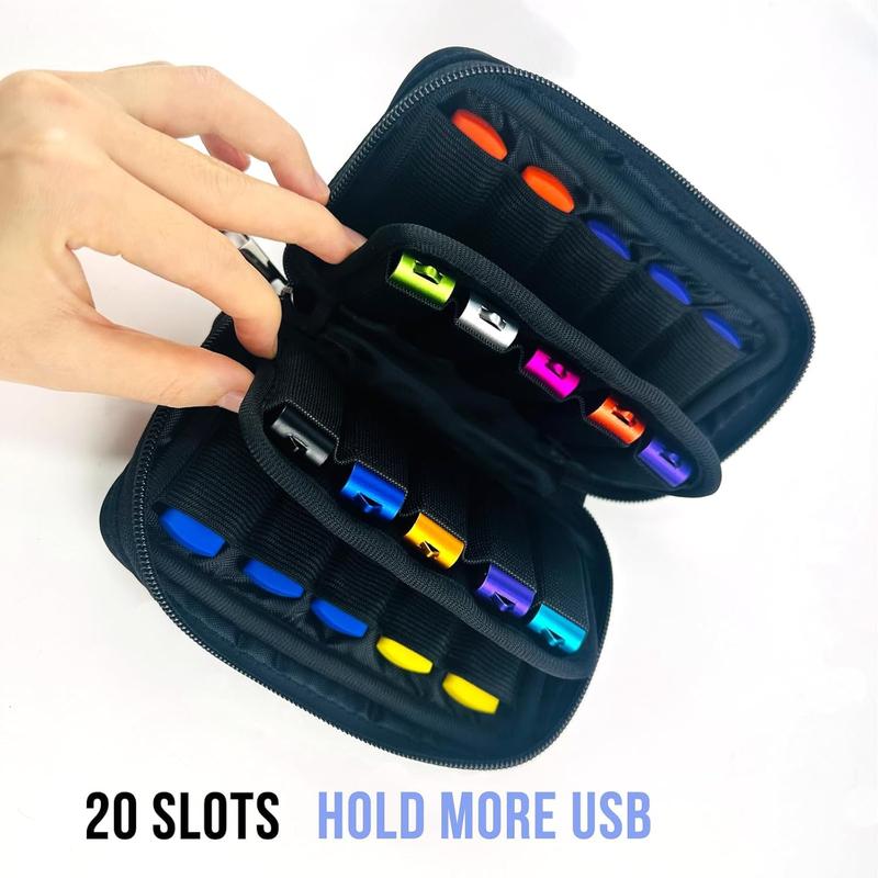 Flash Drive Case 20 Slots USB Storage Case  USB Holder Storage Bag for USB Flash Drive Electronic Accessories Organizer for USB Flash Drive, USB Case, Thumb Drive Caes, Jump Drive Case