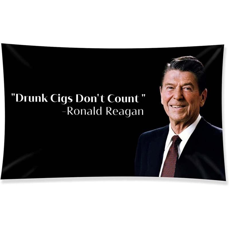 Ronald Reagan Funny Tapestry Novelty College Funny Dorm Banner Vivid Color & Fade Proof Polyester 60x40in Wall Flag