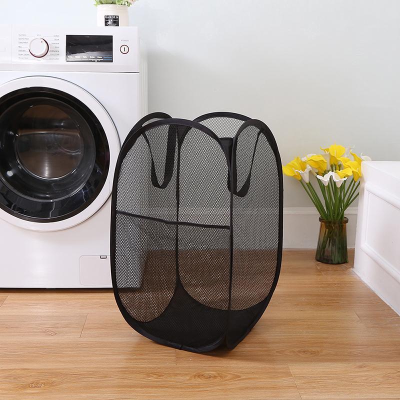 Foldable Mesh Laundry Basket, Portable Clothes Storage Basket, Household Laundry Basket for Home Use