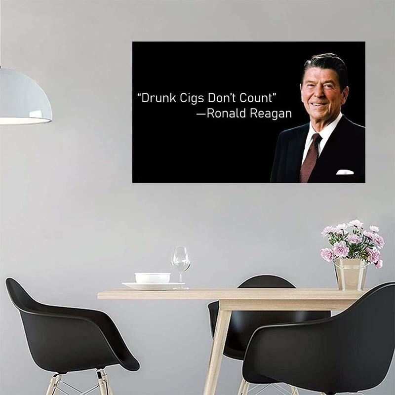 Ronald Reagan Funny Tapestry Novelty College Funny Dorm Banner Vivid Color & Fade Proof Polyester 60x40in Wall Flag