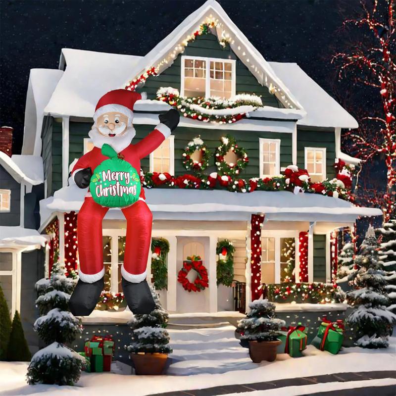 6FT Christmas Inflatables Outdoor Decorations, Climbing Santa Christmas Inflatable Yard Decorations with LED Lights,Blow up Yard Decorations for Outdoor Indoor Yard Decor Ornaments