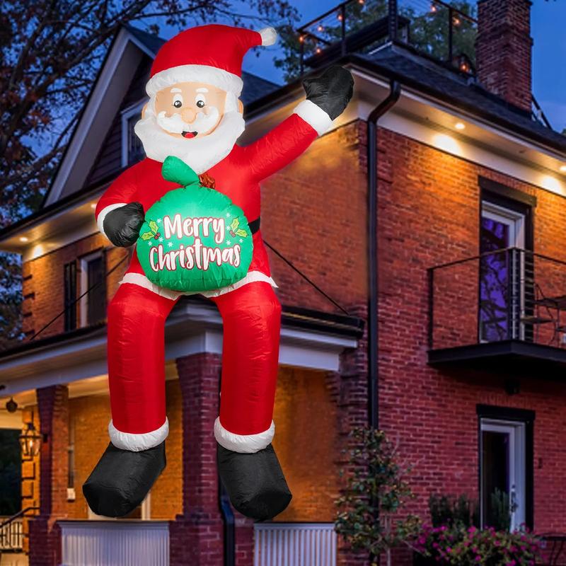 6FT Christmas Inflatables Outdoor Decorations, Climbing Santa Christmas Inflatable Yard Decorations with LED Lights,Blow up Yard Decorations for Outdoor Indoor Yard Decor Ornaments