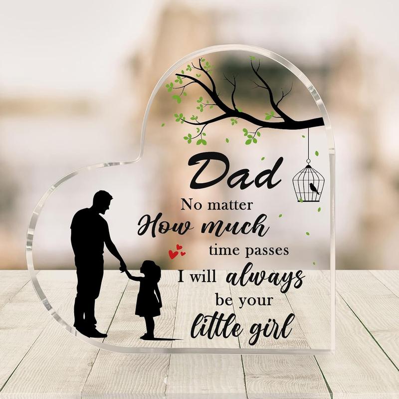 Dad Gifts from Daughter 3.9 Inch Heart Shape  Plaque Fathers Dad Gift for Dad Dad Birthday Gifts Christmas Dad Gifts