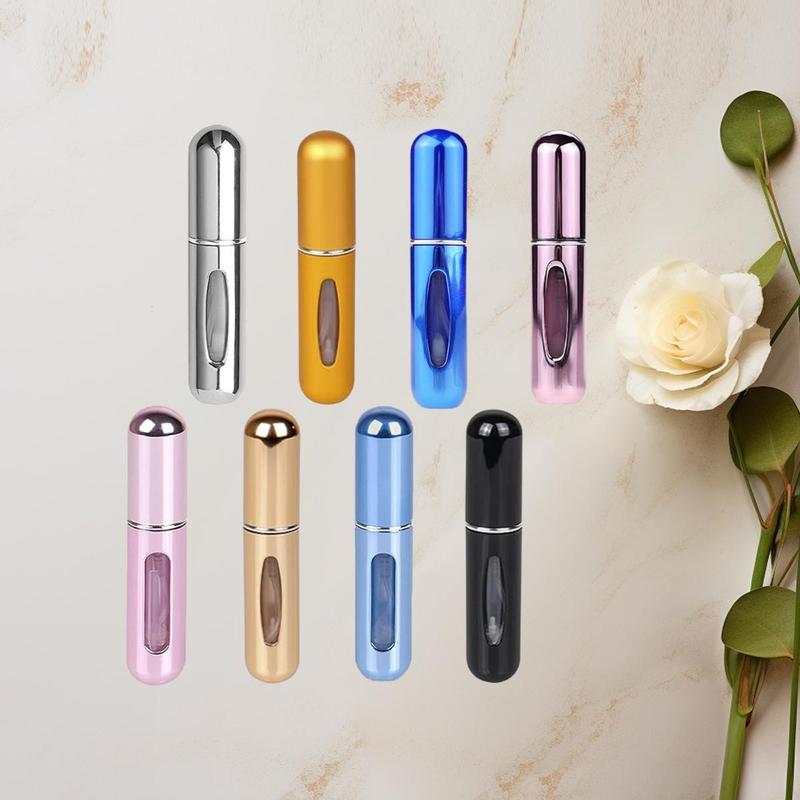 Portable Perfume Spray Bottle, 8pcs 5ml Empty Dispenser Bottles for Essential Oil, Water, Toner, Skin Moisturizing, Reusable Storage Organizer Pump Perfume Organiser for Home & Travel Use