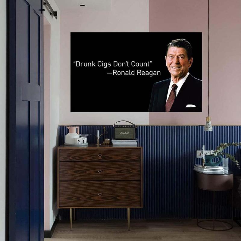 Ronald Reagan Funny Tapestry Novelty College Funny Dorm Banner Vivid Color & Fade Proof Polyester 60x40in Wall Flag