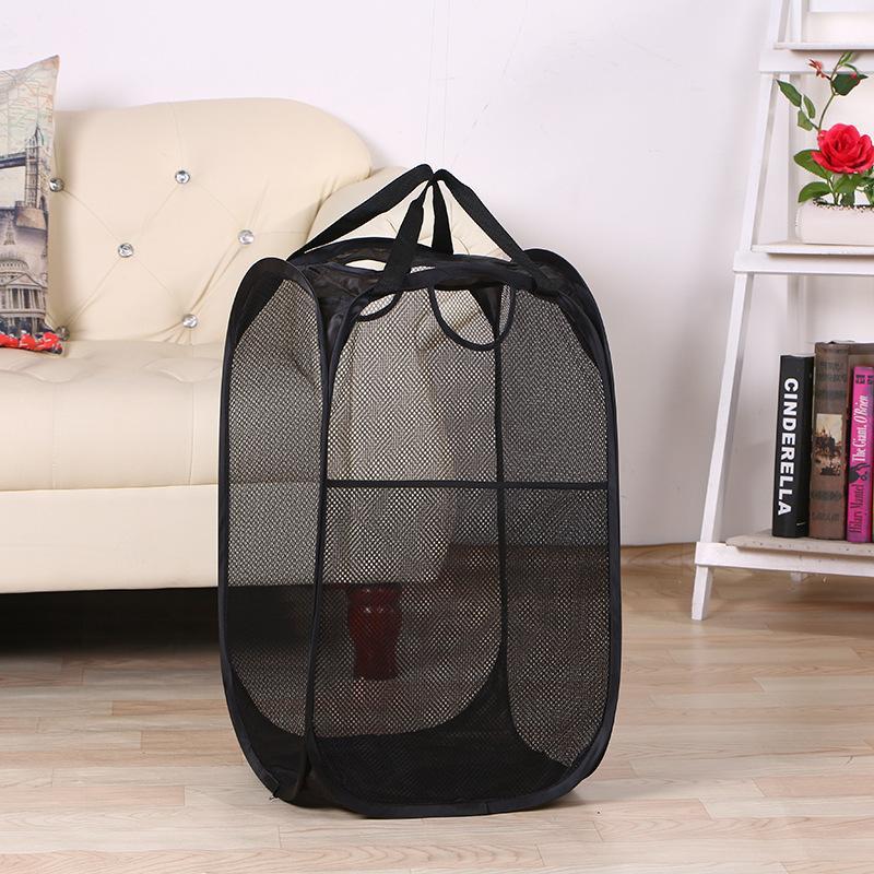 Foldable Mesh Laundry Basket, Portable Clothes Storage Basket, Household Laundry Basket for Home Use