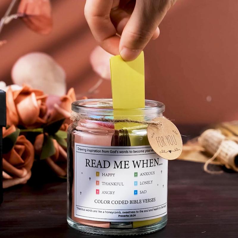 Bible Verse Jar,Read Me When Bible Verses Jar for Emotions and Feelings,Scripture Prayer Cards Hope Jar,Religious Graduation Gift,Bible Study Church Christian Gifts for Women Men Mom Dad Friend