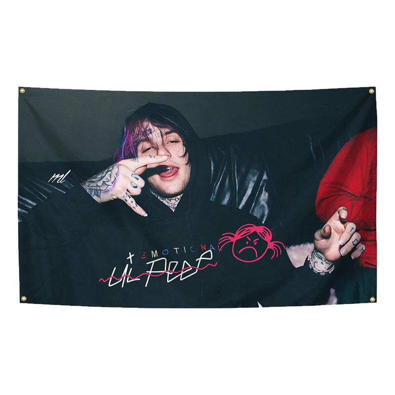 Rap Singer Music Poster Lil Singer Peep Tapestry 3X5 Feet Home Decoration Tapestry Bedroom, Living Room, University Dormitory Decoration Available for Indoor and Outdoor Use