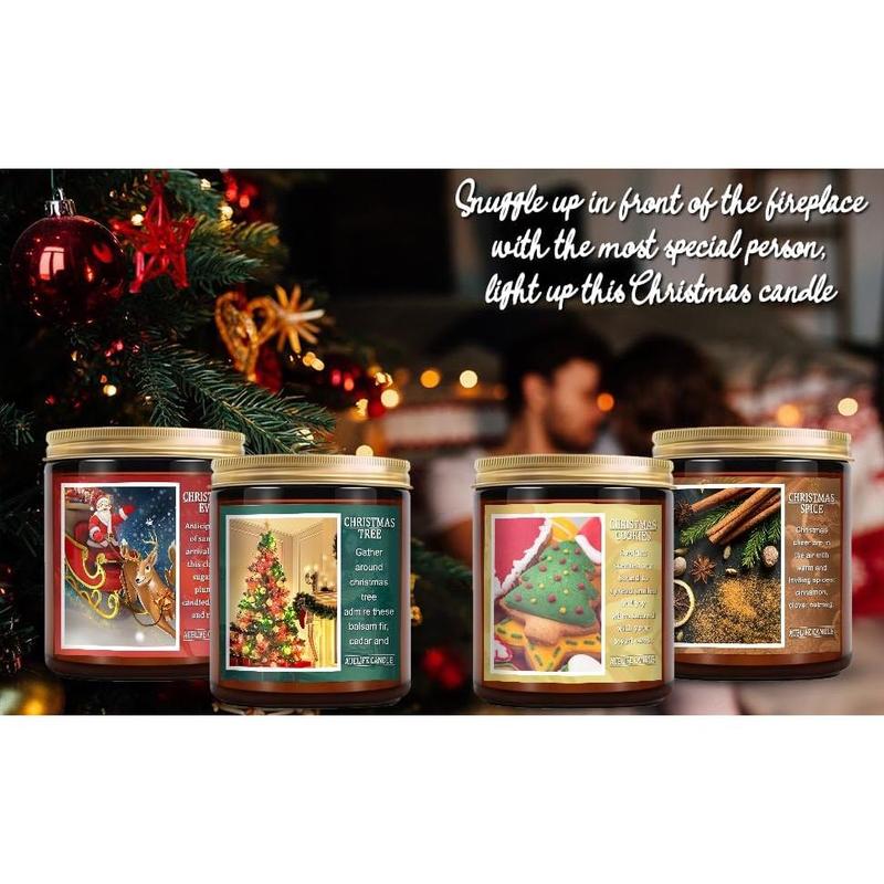 Christmas Candle Set | Scented Candle Gift Set, Christmas Tree Cookies EVE Spice, Christmas Scented Candles for Home - Christmas Candle Gift Set for Women and Men