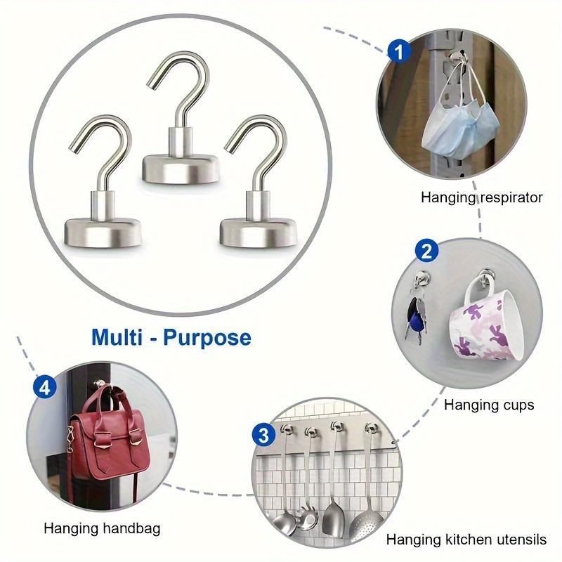 Magnetic Hook, 10pcs set Space-saving Multi-purpose Magnetic Hook, Storage Hook for Home Bedroom Living Room Kitchen, Home Organizer