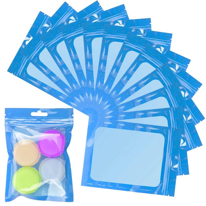 Resealable Ziplock Mylar Packaging Bags, 100pcs set Smell Proof Plastic Clear Window Food Storage Bag, Food Candy Jewelry Storage Bag