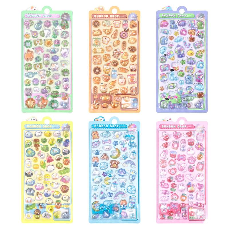 Random Color 3D Cartoon Sticker, 1 Count Cute Cartoon Sticker, Decorative Sticker for Phone Case, Computer, Guitar, Bag, Water Cup, Scrapbook