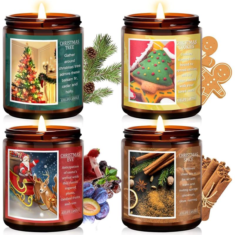 Christmas Candle Set | Scented Candle Gift Set, Christmas Tree Cookies EVE Spice, Christmas Scented Candles for Home - Christmas Candle Gift Set for Women and Men