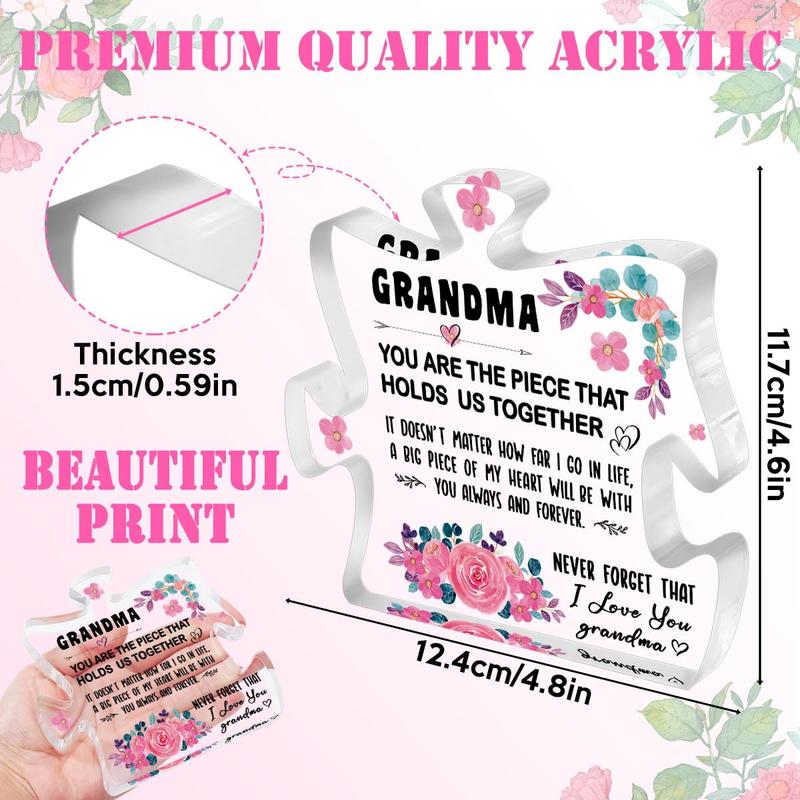 Acrylic Puzzle Grandma Statue, Transparent Home Decoration, Summer Gift, Creative Gift For Grandma Christmas gift