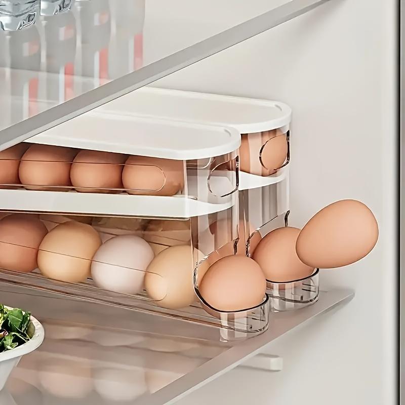 Flip-Top Egg Storage Box for Refrigerator - Durable Plastic, Space-Saving Kitchen Organizer