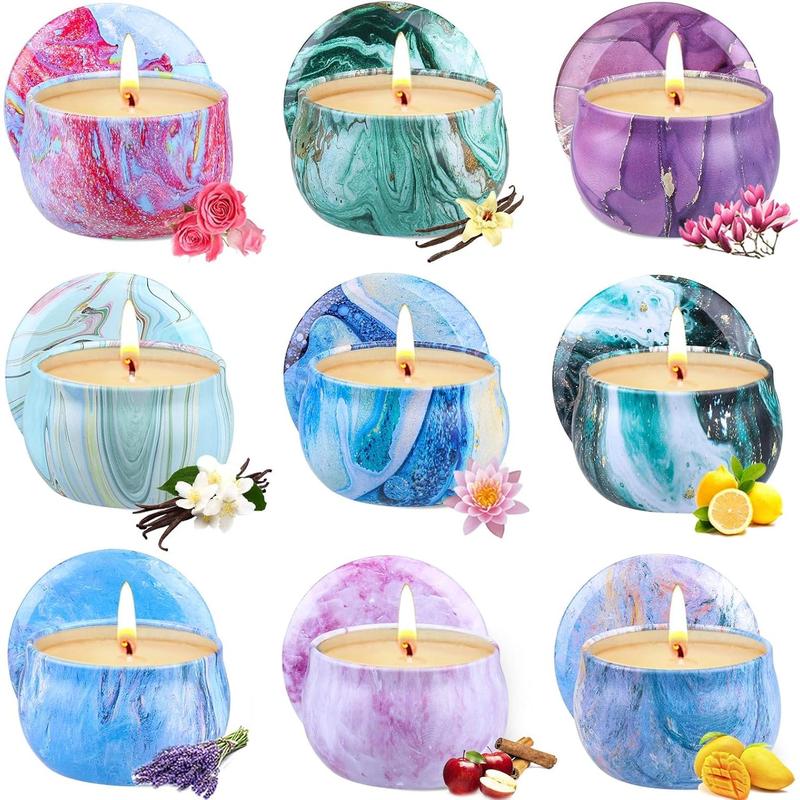 9 Pack Candles for Home Scented  Candles Gifts Set  Women Soy Wax Long Lasting Jar Bulk  Wife Valentine Birthday Christmas Mother's Thanksgiving Day