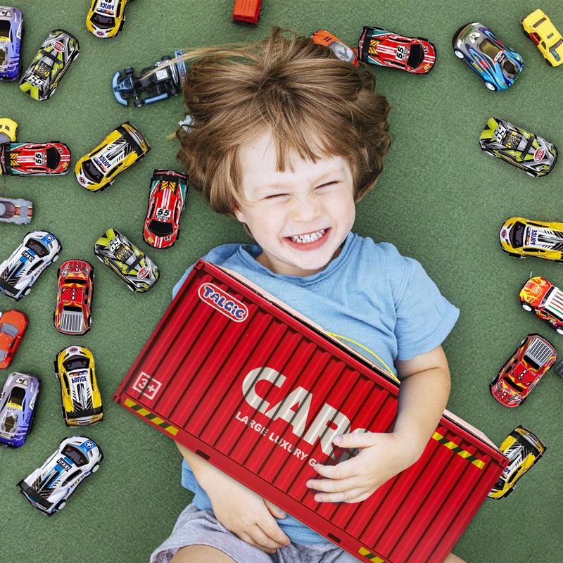 Container-Style Toy Car Storage Box with Multiple Mini Cars – Perfect for Kids