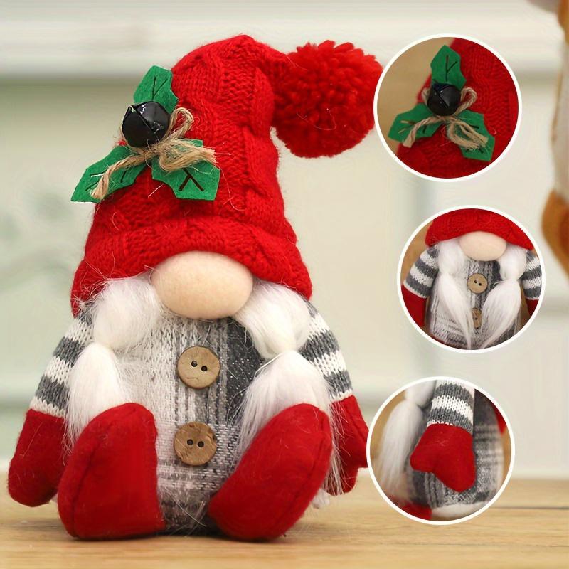 Christmas Gnome Design Knitting Doll, 2 Counts set Cute Dwarf Doll, Indoor Dining Table Mantel Decorations, Home Decorations for Festival