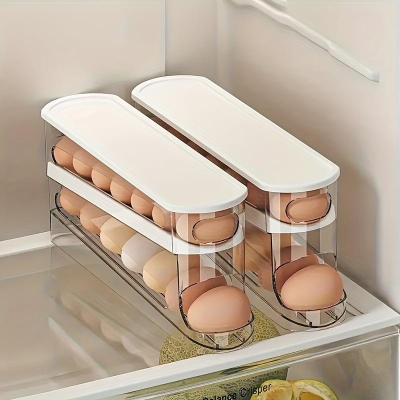 Flip-Top Egg Storage Box for Refrigerator - Durable Plastic, Space-Saving Kitchen Organizer