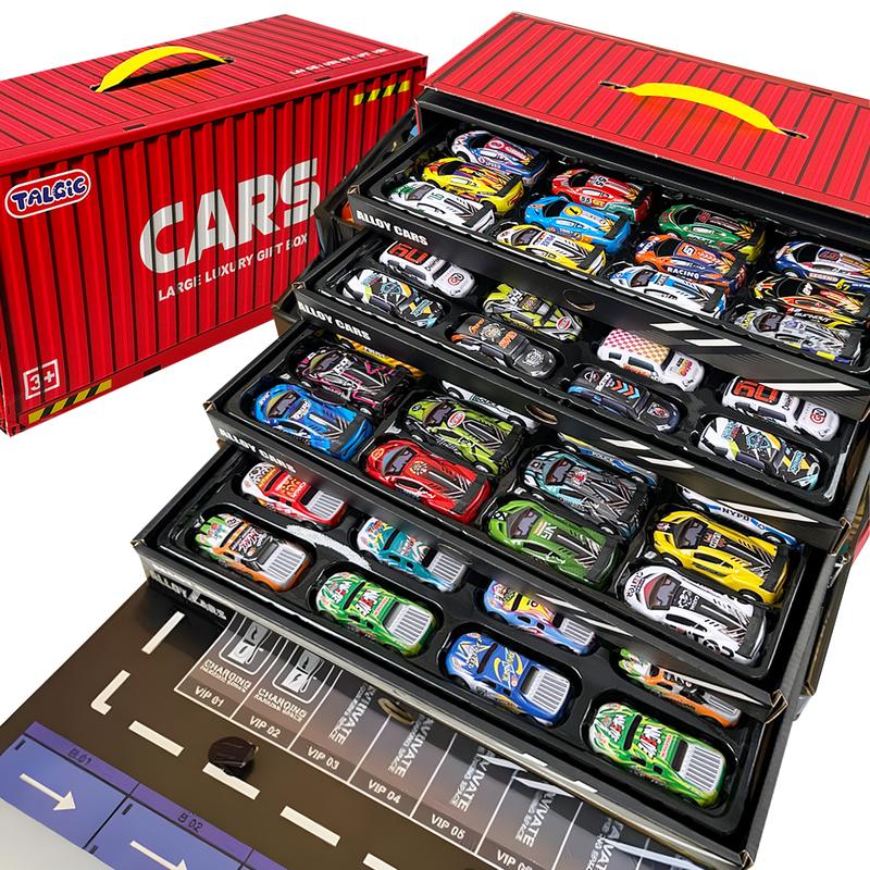 Container-Style Toy Car Storage Box with Multiple Mini Cars – Perfect for Kids