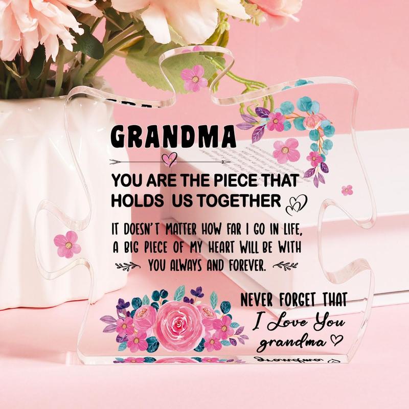 Acrylic Puzzle Grandma Statue, Transparent Home Decoration, Summer Gift, Creative Gift For Grandma Christmas gift