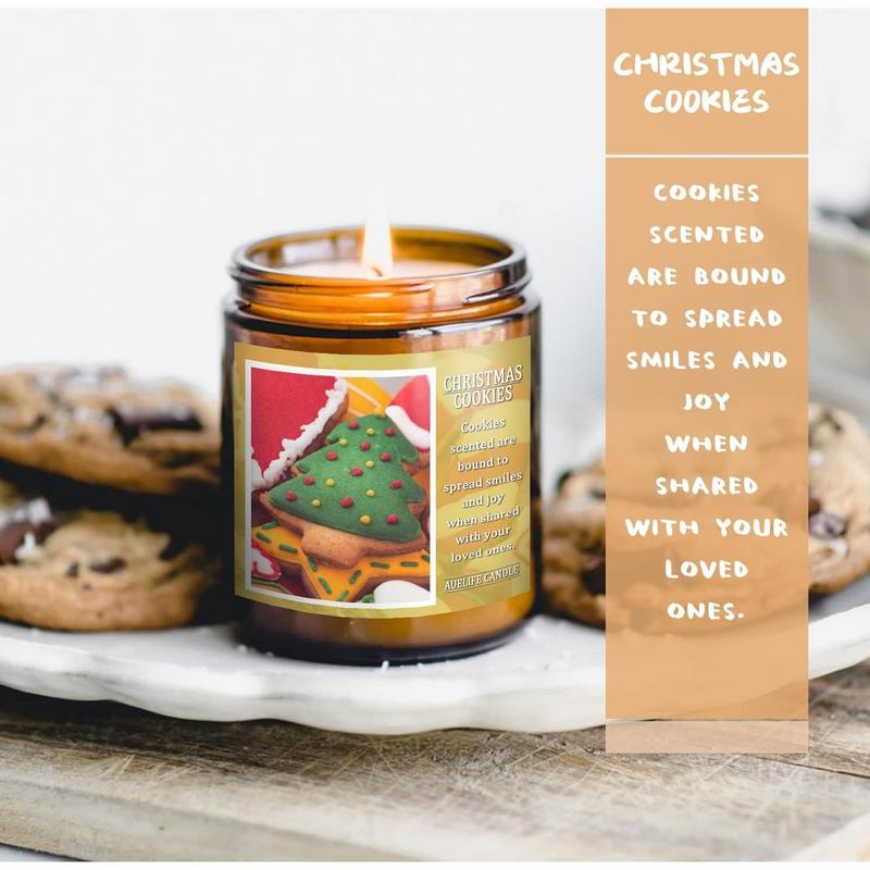 Christmas Candle Set | Scented Candle Gift Set, Christmas Tree Cookies EVE Spice, Christmas Scented Candles for Home - Christmas Candle Gift Set for Women and Men