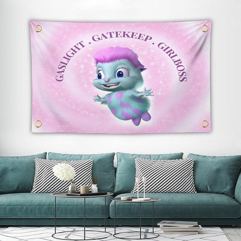 Pink Funny 60x40inch Banner Tapestry Meme Tapestry for Bedroom Wall Hanging Decor Flag Banner Indoor Outdoor Poster