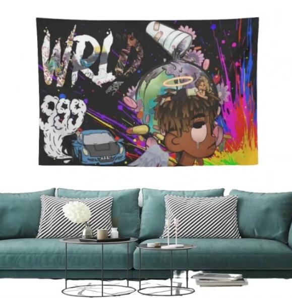 Rapper 3x5ft Tapestry Juice Wrld WallHanging Room Decor Hip HopTapestry for Bedroom Dorm  Banner