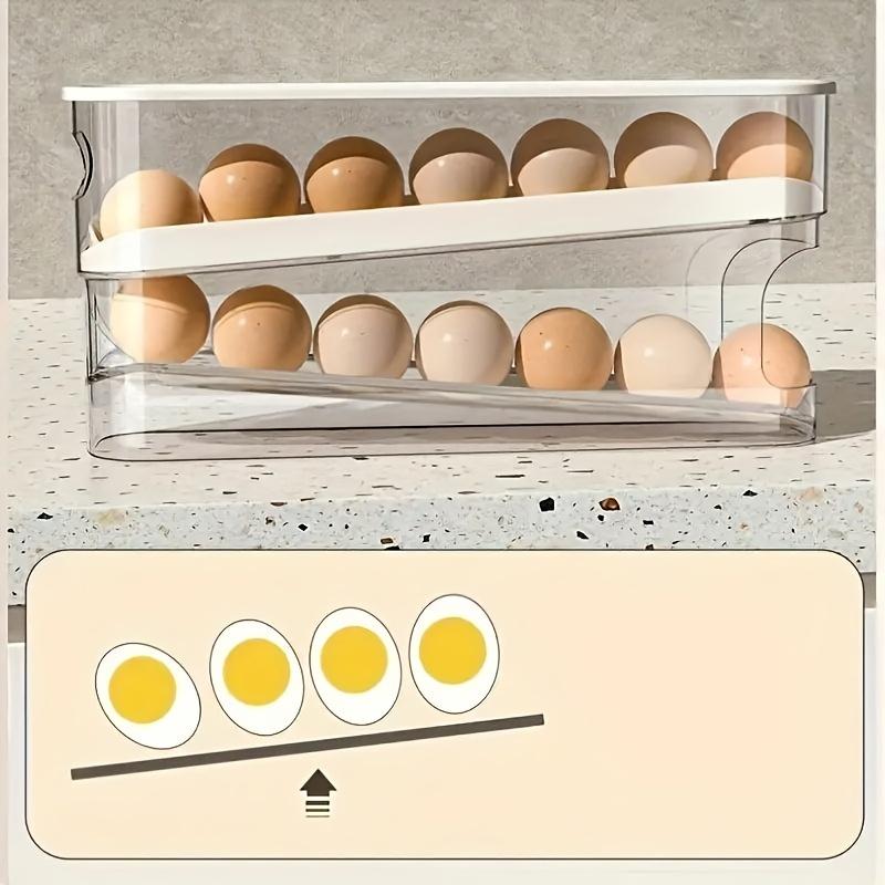 Flip-Top Egg Storage Box for Refrigerator - Durable Plastic, Space-Saving Kitchen Organizer